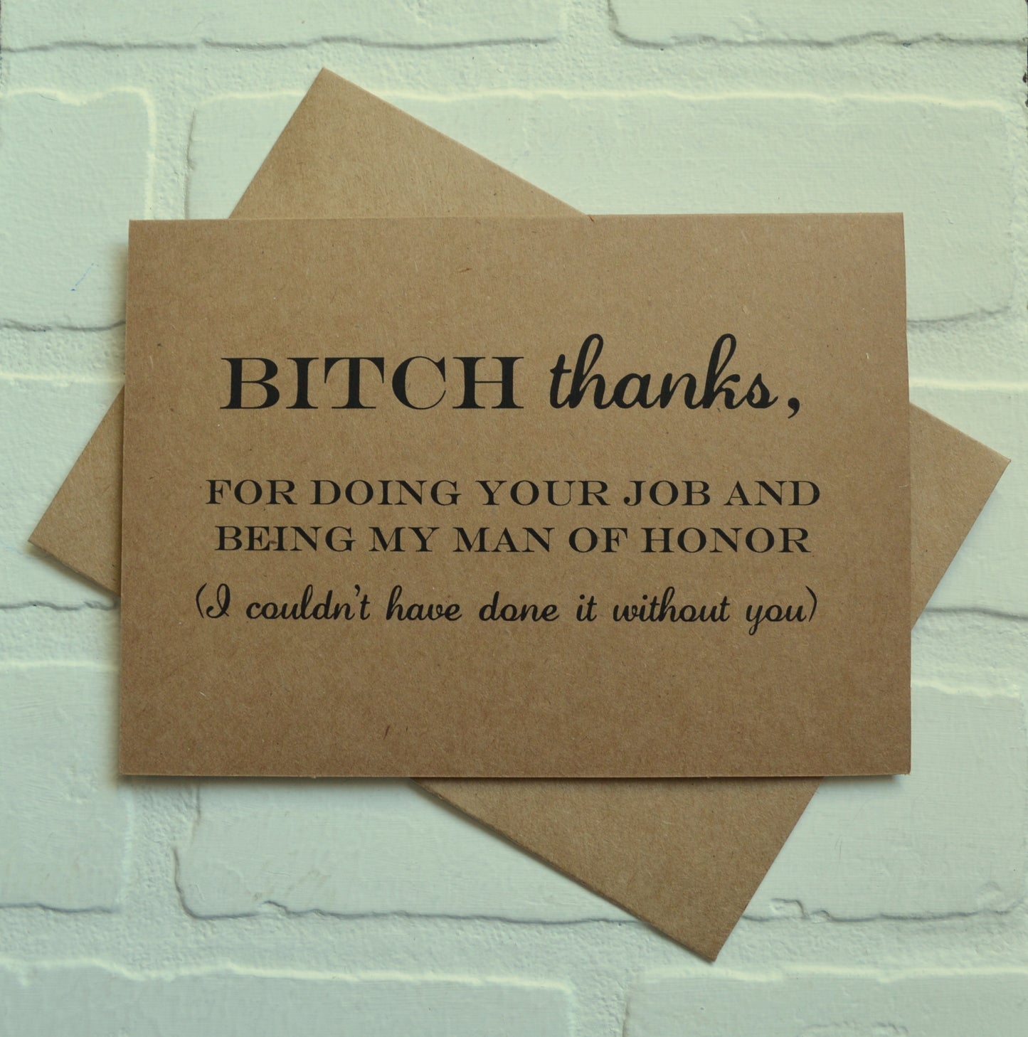 Bitch thanks for doing your job | wedding bridal party thank you cards
