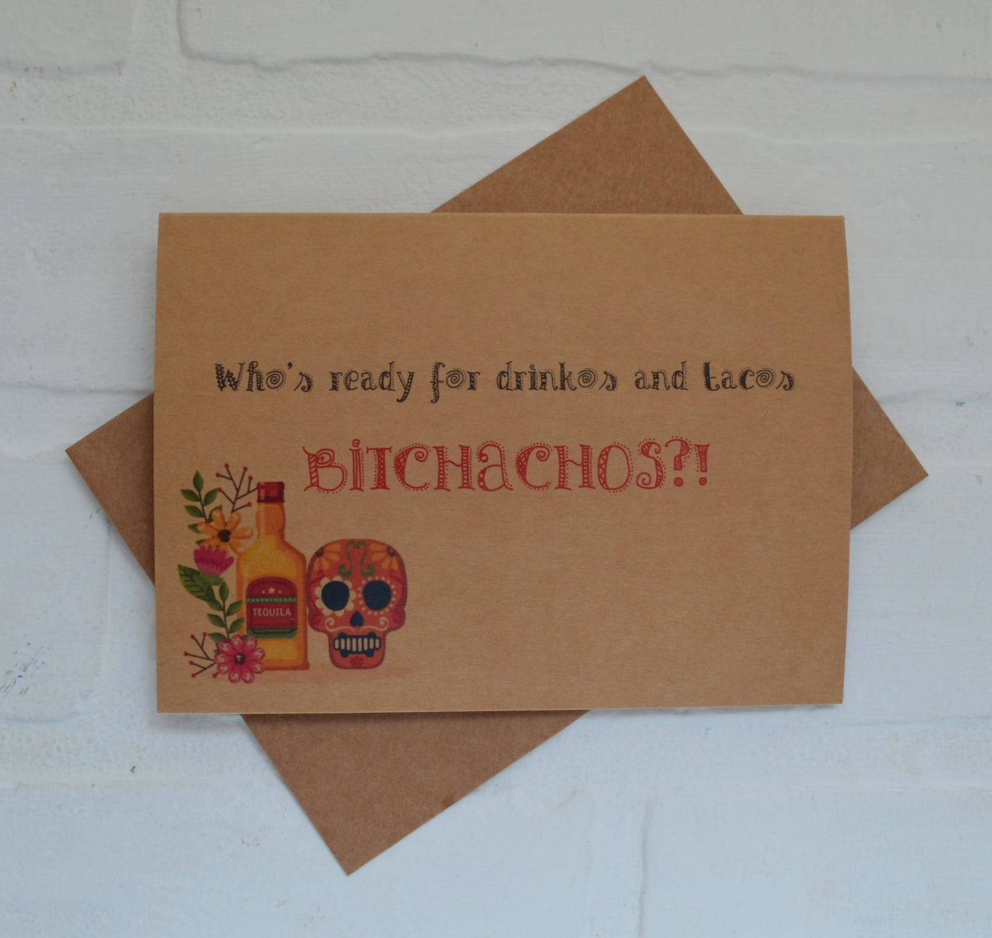 Drinkos and tacos bitch | Happy Cinco de Mayo greeting cards