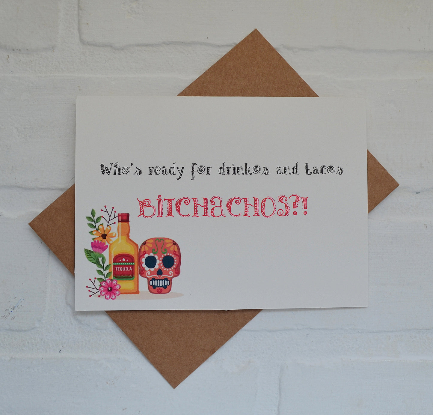 Drinkos and tacos bitch | Happy Cinco de Mayo greeting cards