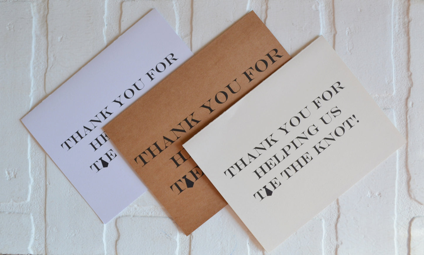 Thank you for helping us TIE the knot wedding bridal party thank you cards