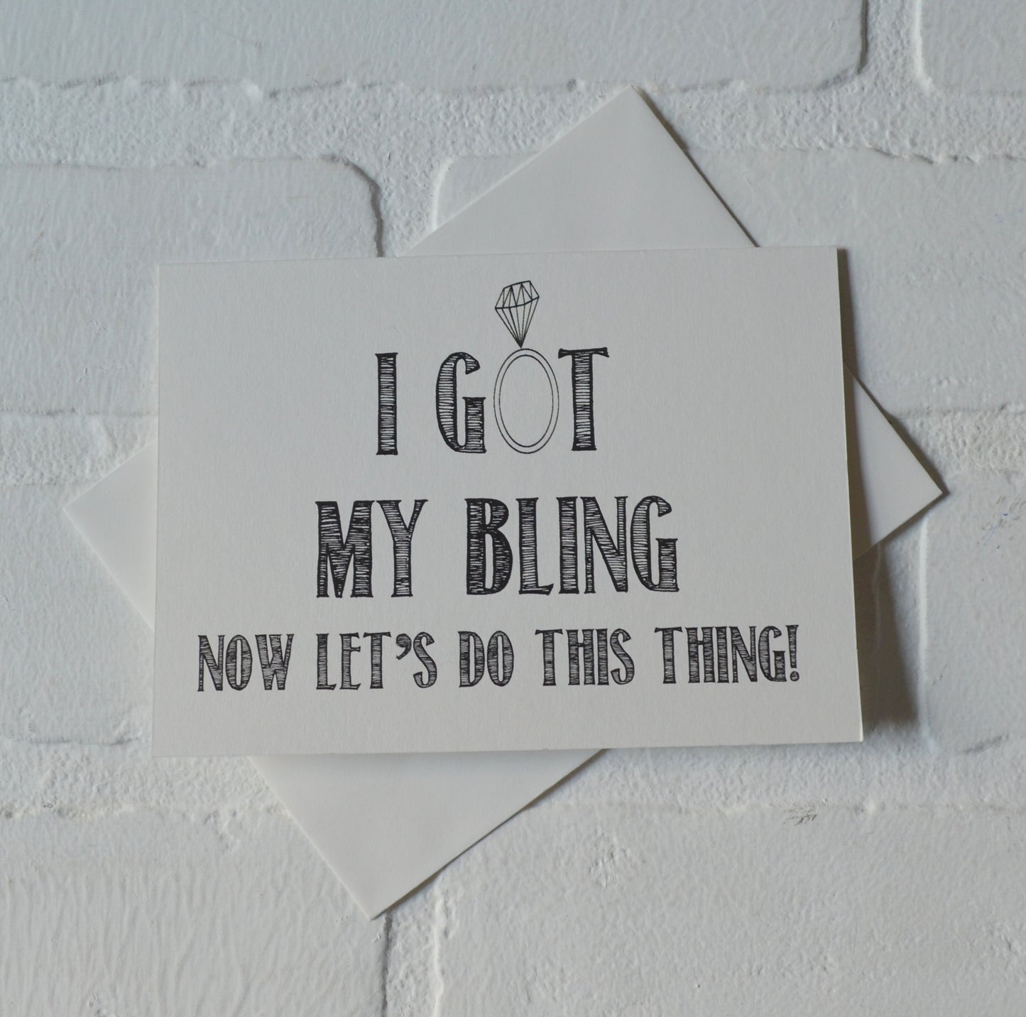 I got my bling lets do this thing bridesmaid proposal cards | wedding bridal party invite