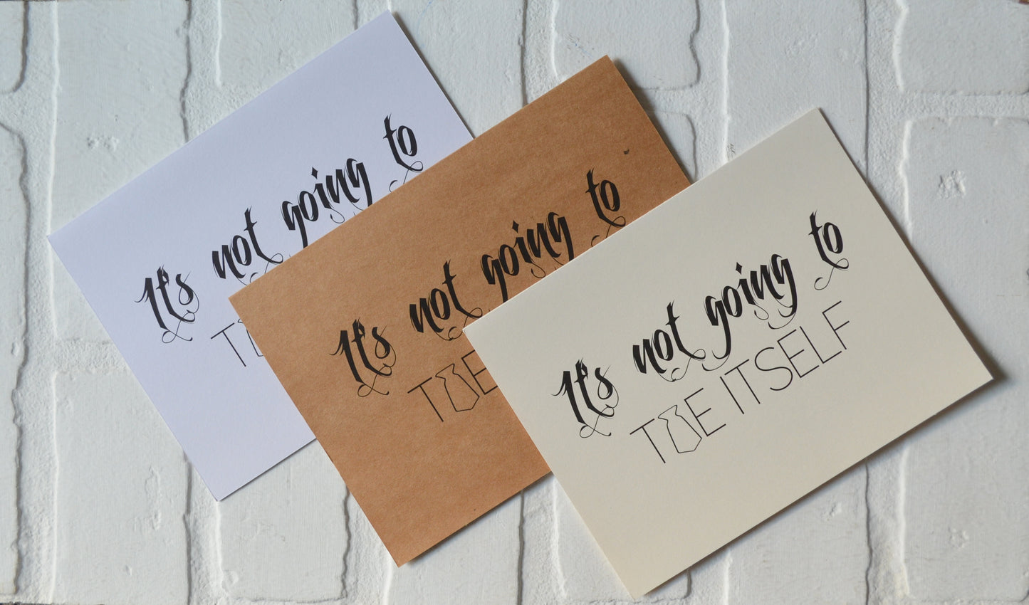 It's not going to TIE ITSELF groomsmen proposal cards | wedding party invite