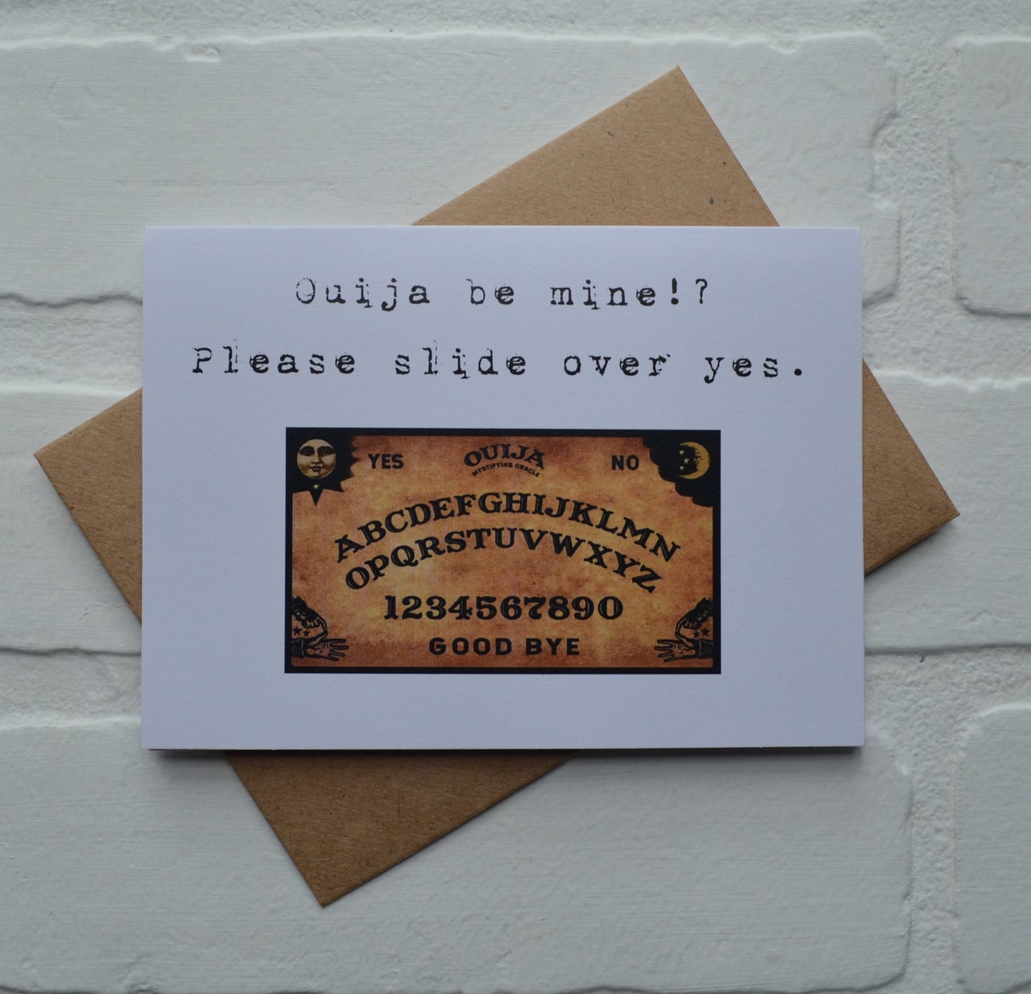Ouija be mine? Please slide over yes | Halloween Greeting Cards