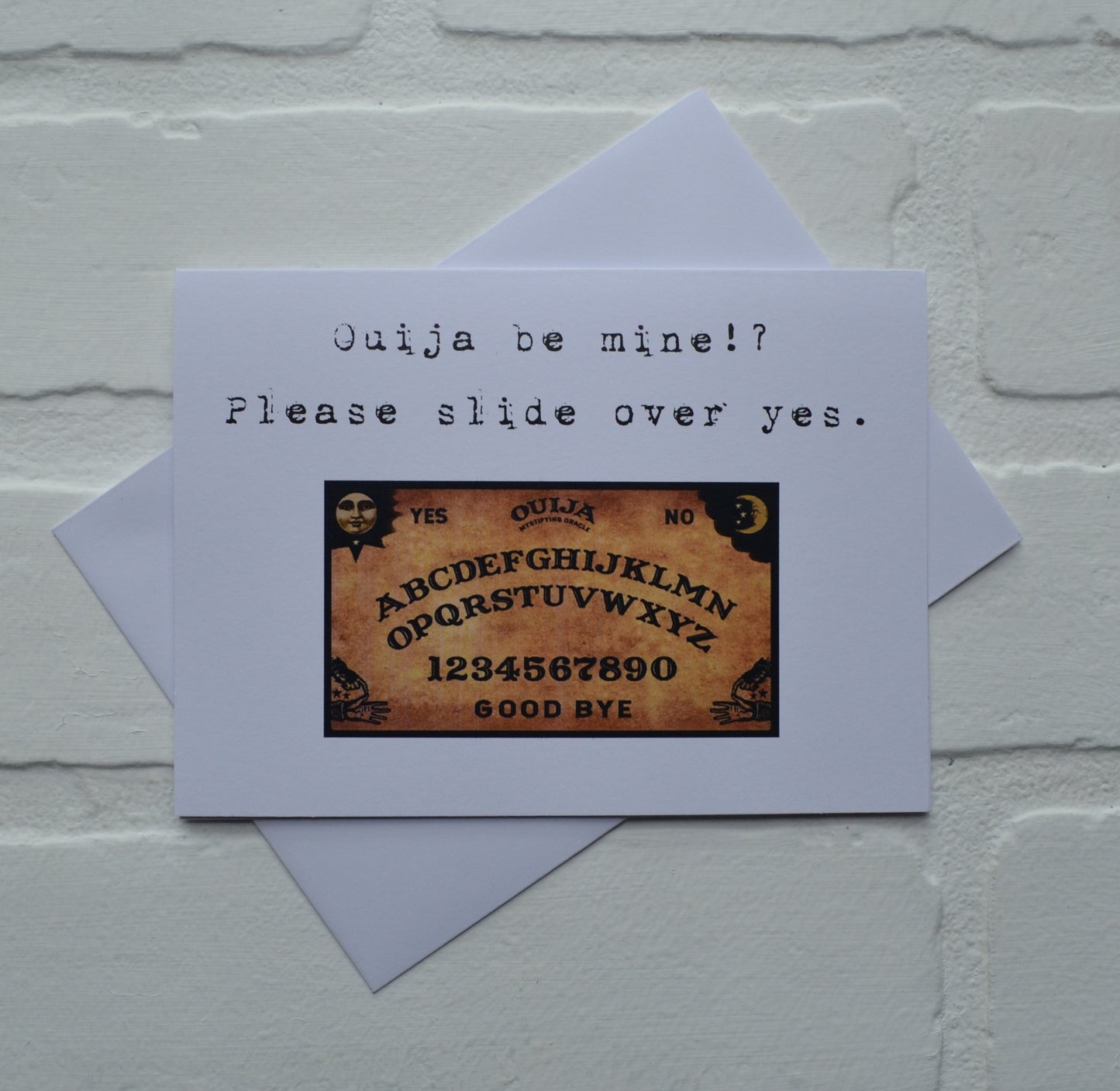 Ouija be mine? Please slide over yes | Halloween Greeting Cards