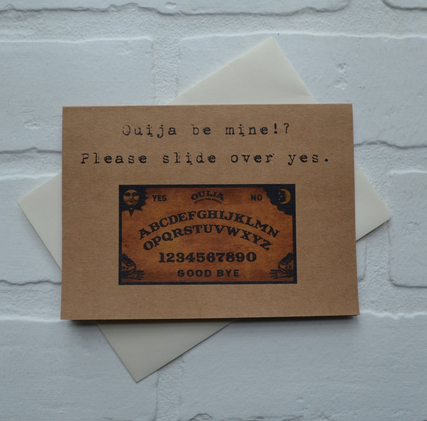 Ouija be mine? Please slide over yes | Halloween Greeting Cards