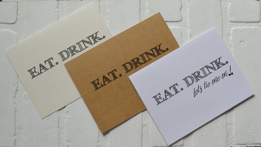 Eat drink let's tie one on | groomsmen proposal card | wedding party invite