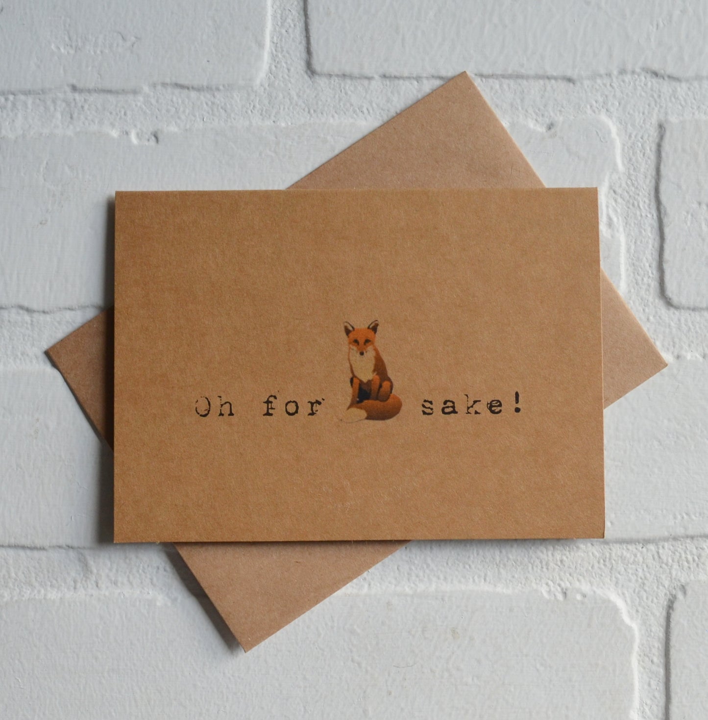 Oh for fox sake funny greeting card | pun cards