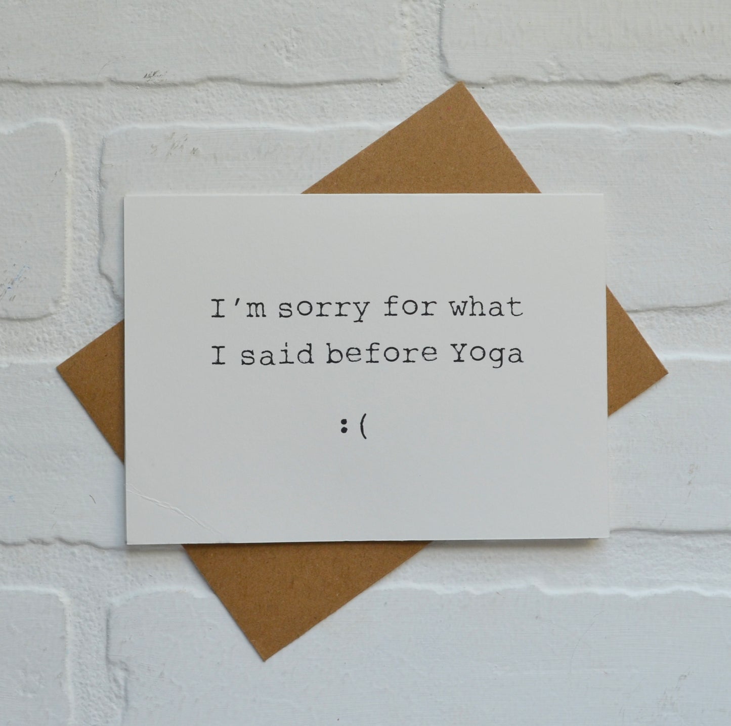 I'm sorry for what I said before yoga :( | yoga greeting cards