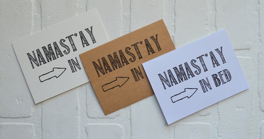 Namast'ay in bed | yoga greeting cards
