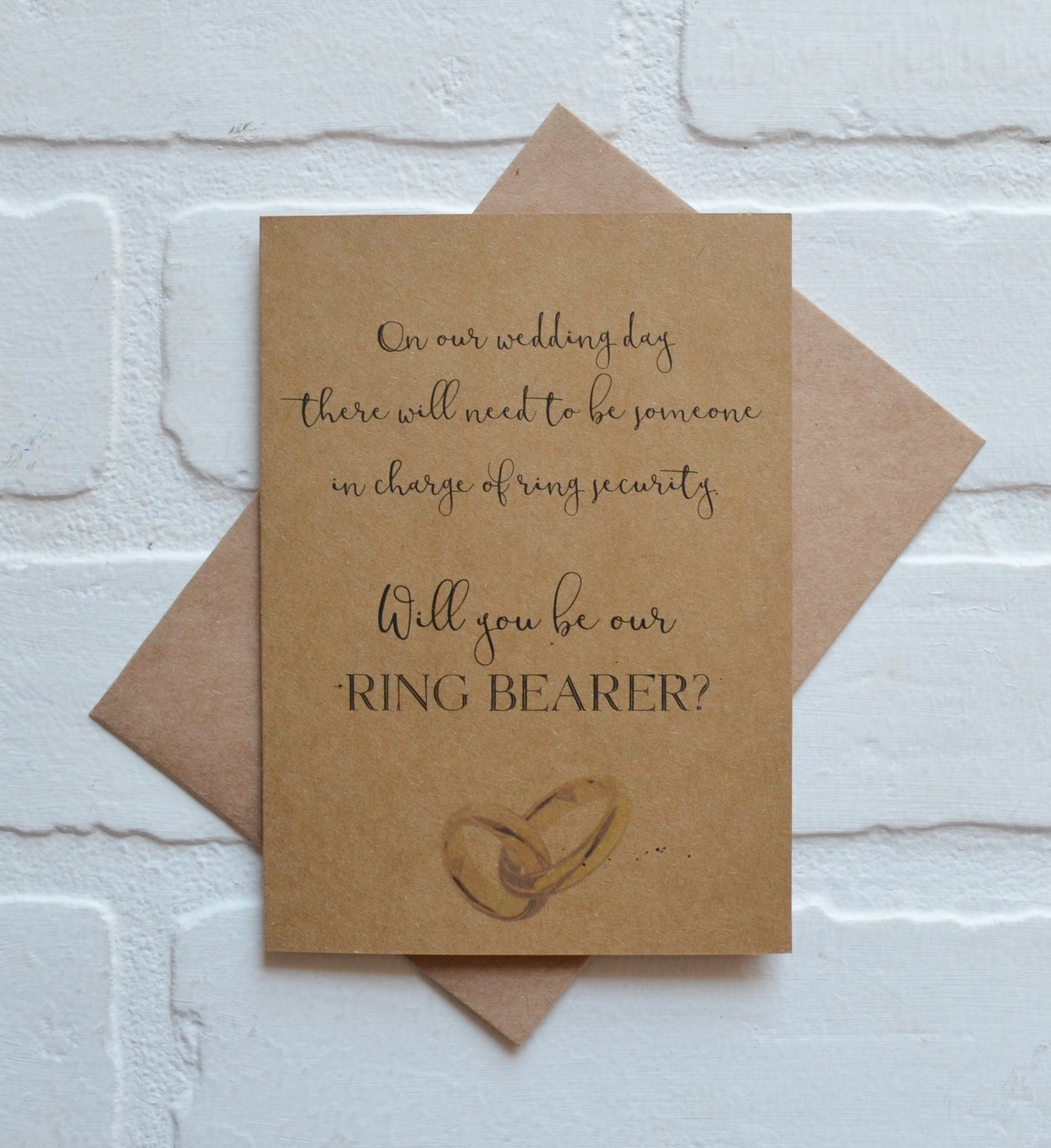 On our wedding day there will need to be someone in charge of ring security card | Ring Bearer Proposal | Wedding Party Invite