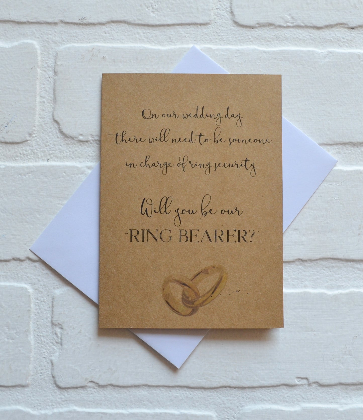 On our wedding day there will need to be someone in charge of ring security card | Ring Bearer Proposal | Wedding Party Invite