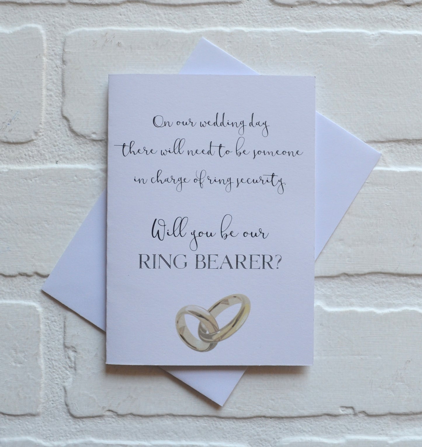 On our wedding day there will need to be someone in charge of ring security card | Ring Bearer Proposal | Wedding Party Invite