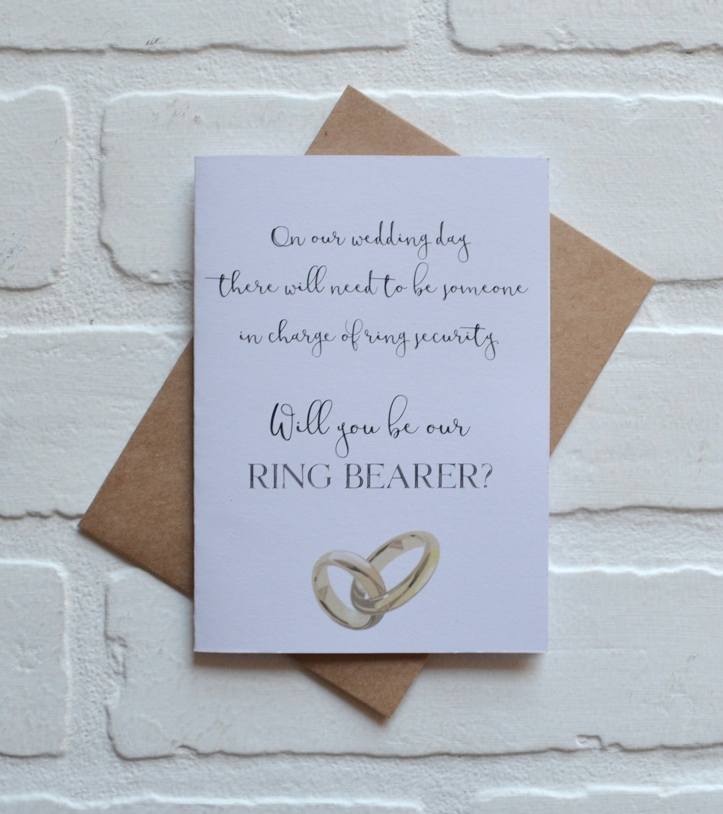On our wedding day there will need to be someone in charge of ring security card | Ring Bearer Proposal | Wedding Party Invite