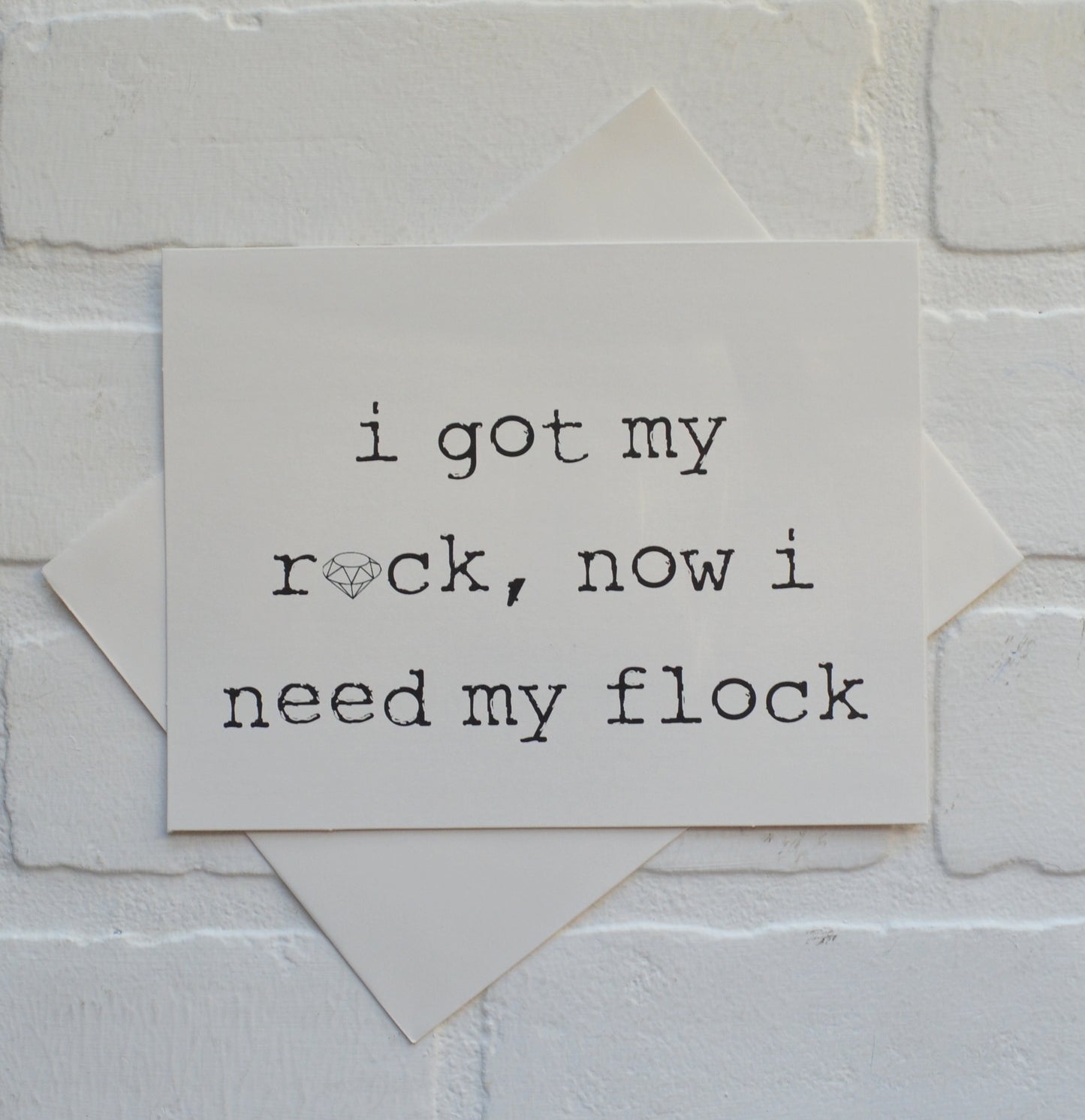 I got my rock now I need my flock bridesmaid proposal cards | wedding bridal party invite