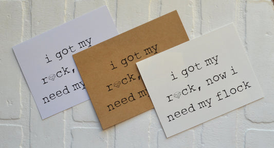 I got my rock now I need my flock bridesmaid proposal cards | wedding bridal party invite