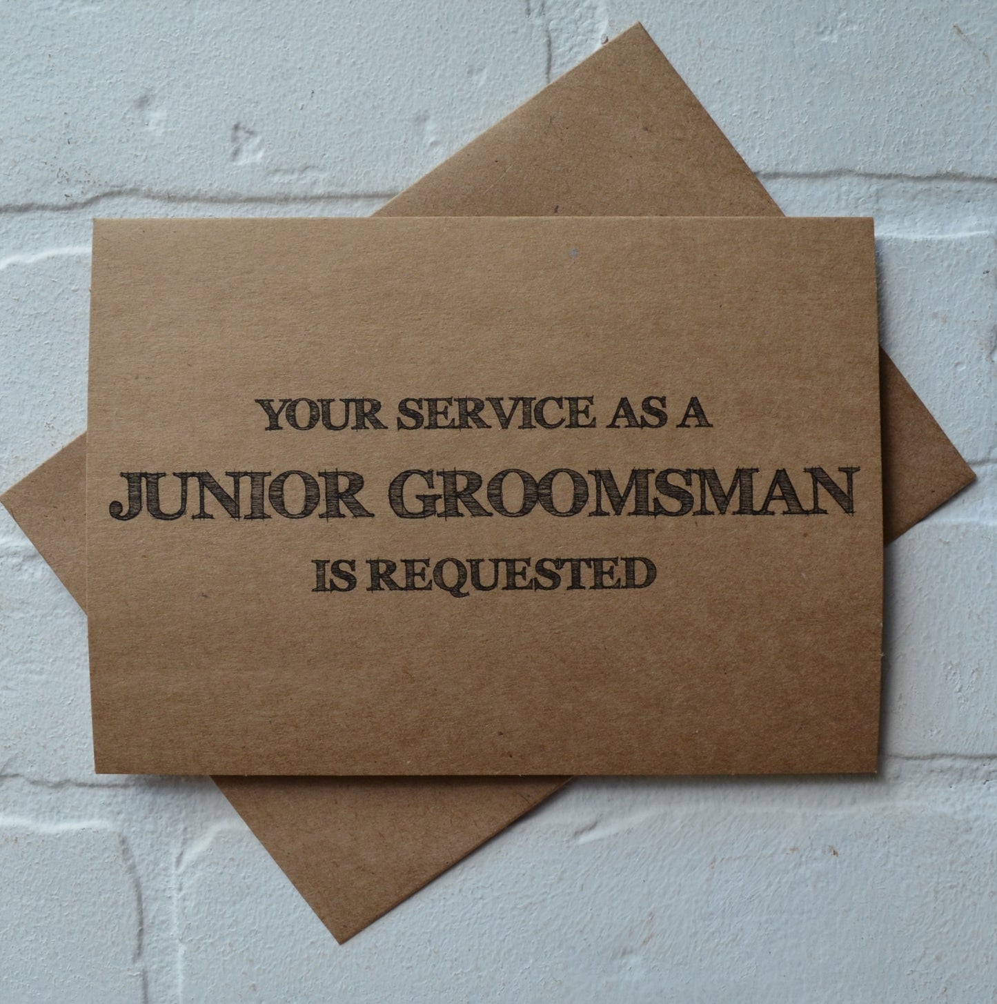 YOUR SERVICE is requested as a groomsman | groomsmen proposal cards | wedding party invite