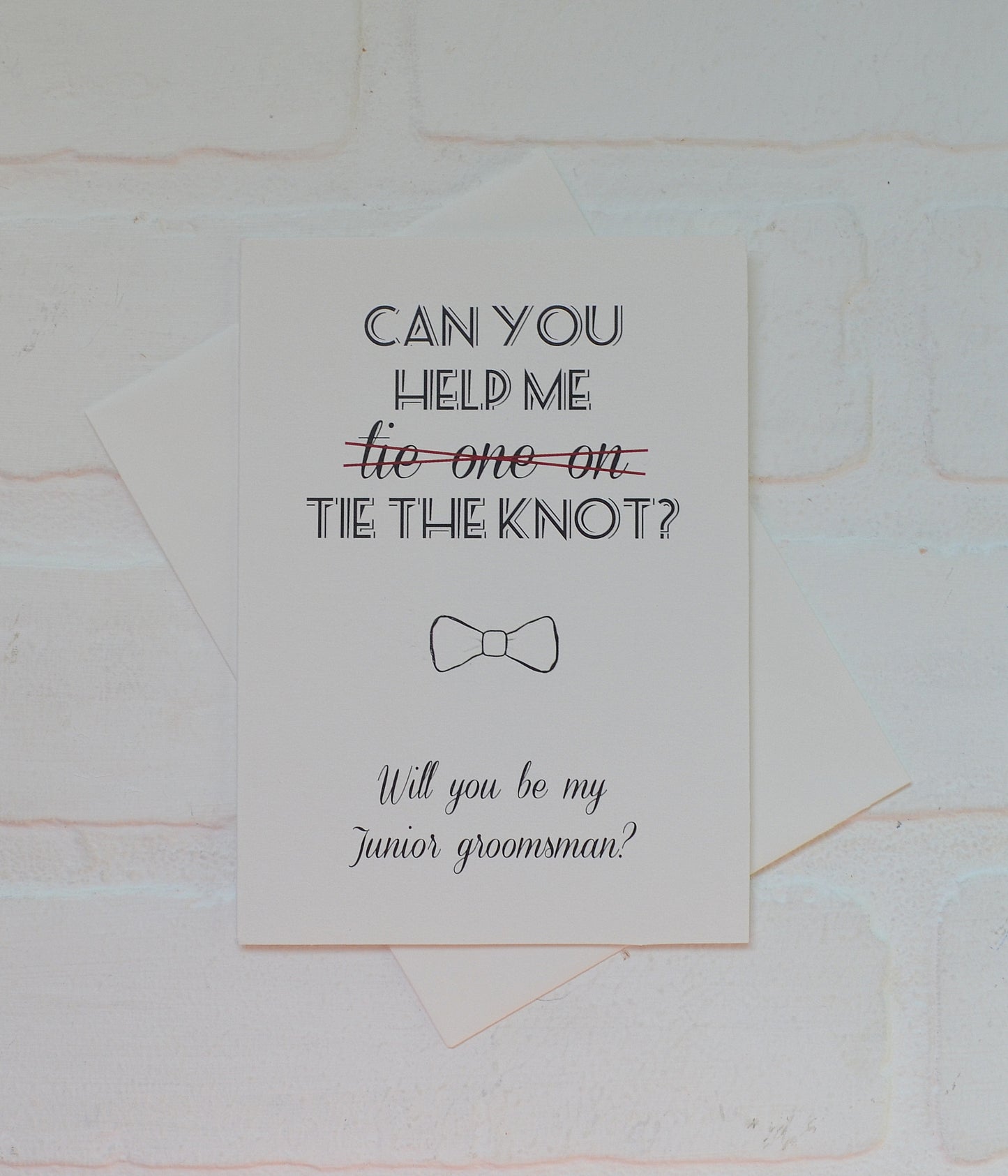 Can you help me tie one on | groomsmen proposal card | wedding party invite