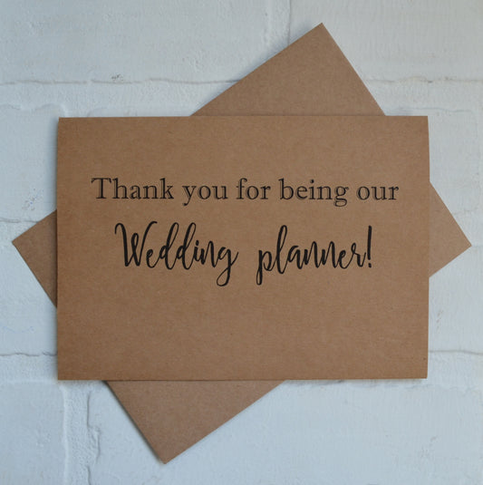 Thank you for being our wedding planner wedding thank you cards