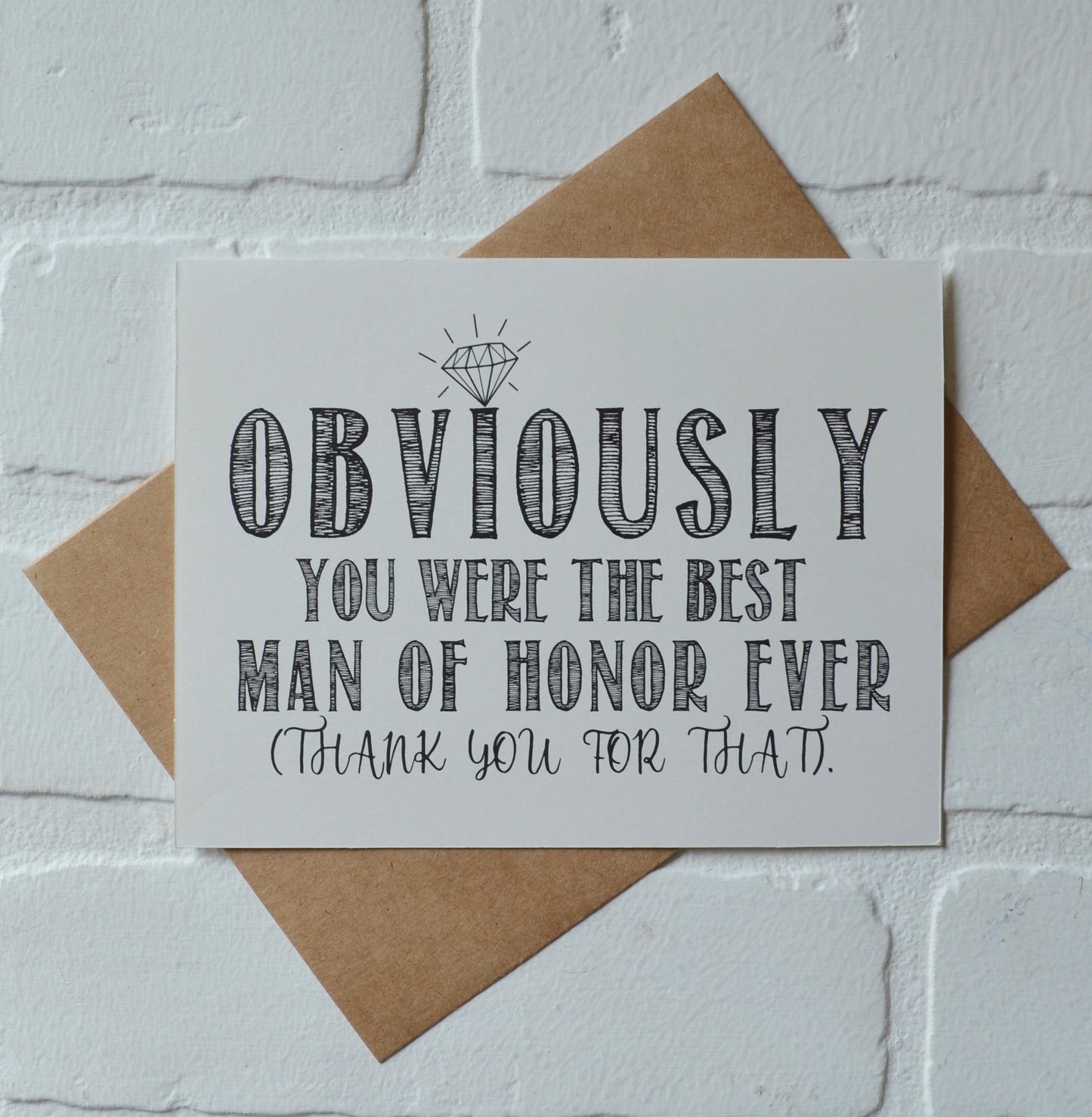 OBVIOUSLY you were the best bridesmaid ever | wedding thank you cards