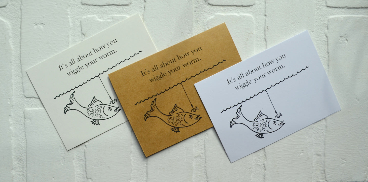 It's all about how you wiggle | Fishing Card | Love | Happy Valentine's Day Greeting Cards