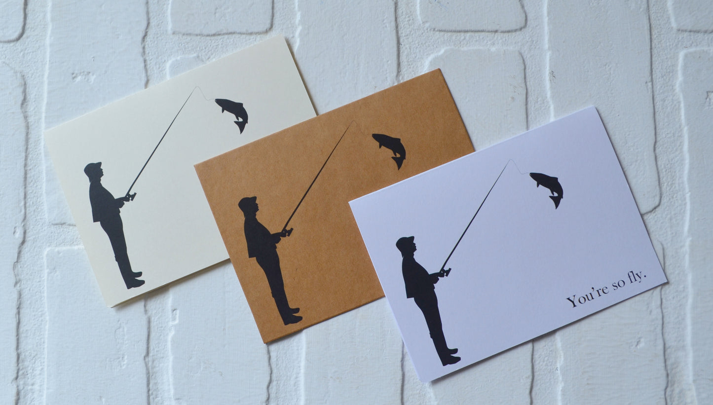 You're so fly | Fishing Card | Love | Happy Valentine's Day Greeting Cards