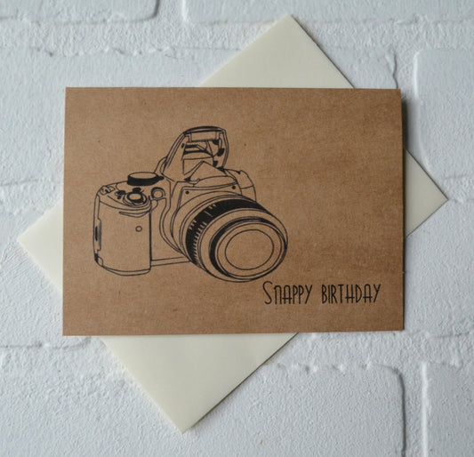 SNAPPY BIRTHDAY CARD | retro camera birthday card | happy birthday | funny birthday | retro camera card | snappy | photographer | photos