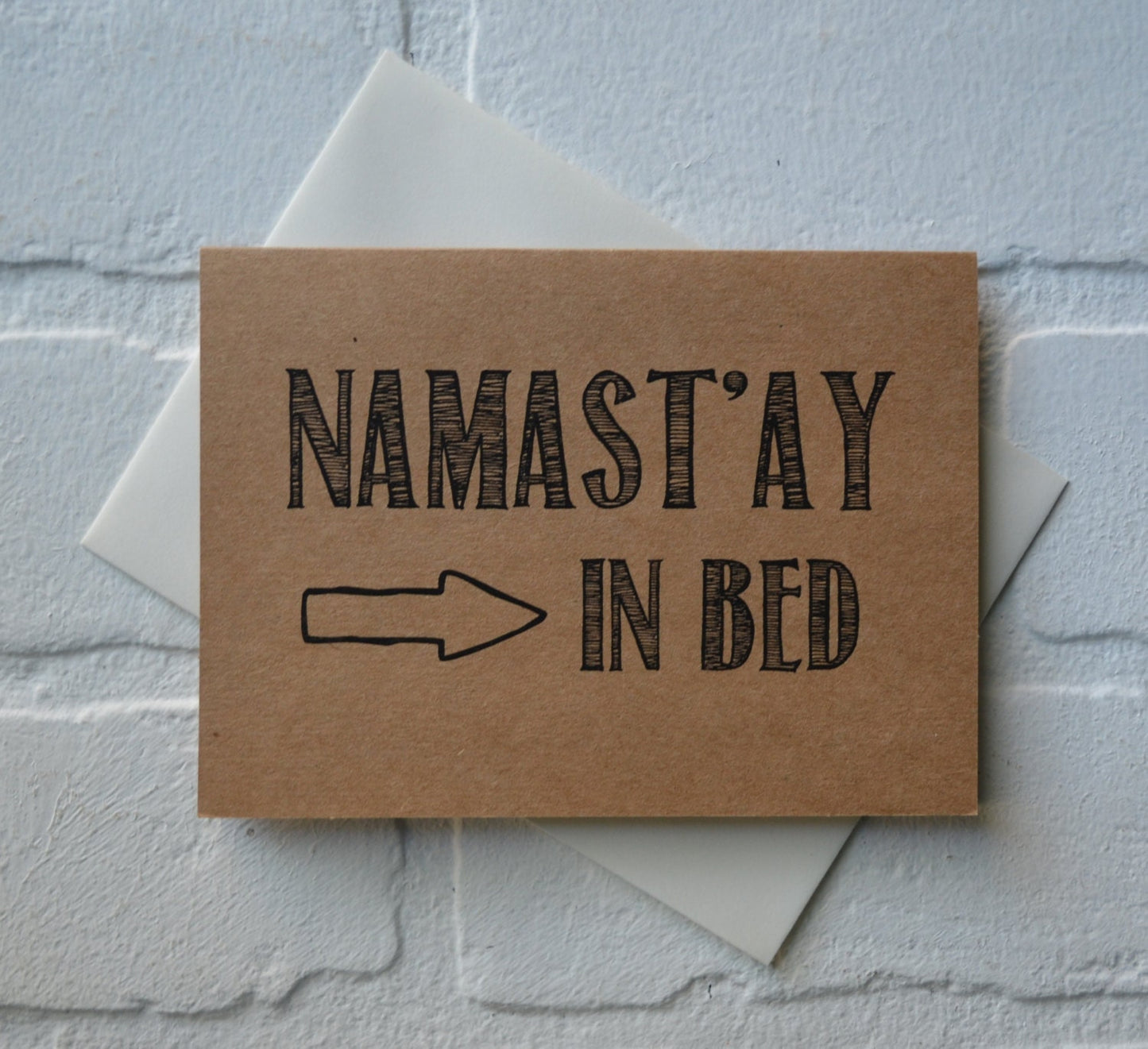 Namast'ay in bed | yoga card | yogi hindu greeting