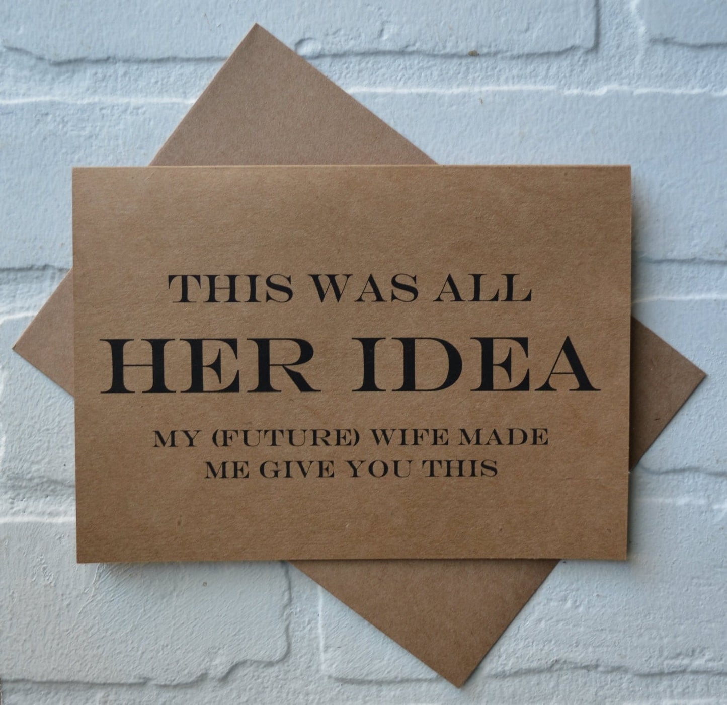 This was all HER IDEA groomsmen proposal cards | wedding party invite