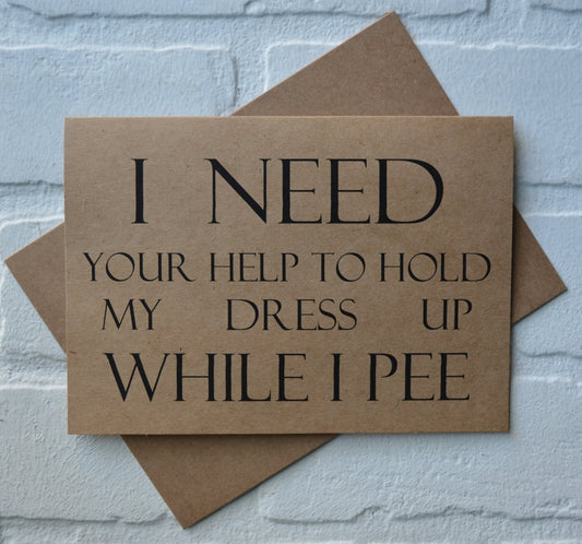 HOLD my DRESS while I pee | bridesmaid proposal cards | wedding party invite