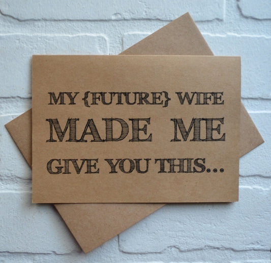 My future wife made me groomsmen proposal cards | wedding party invite