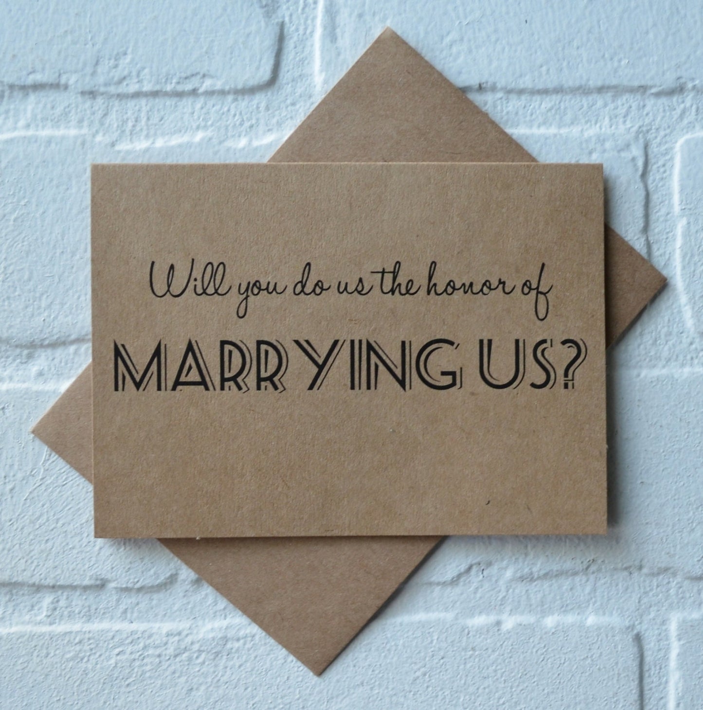 Will you do us the honor of marrying us | Officiant Proposal Card | Wedding Party Invite