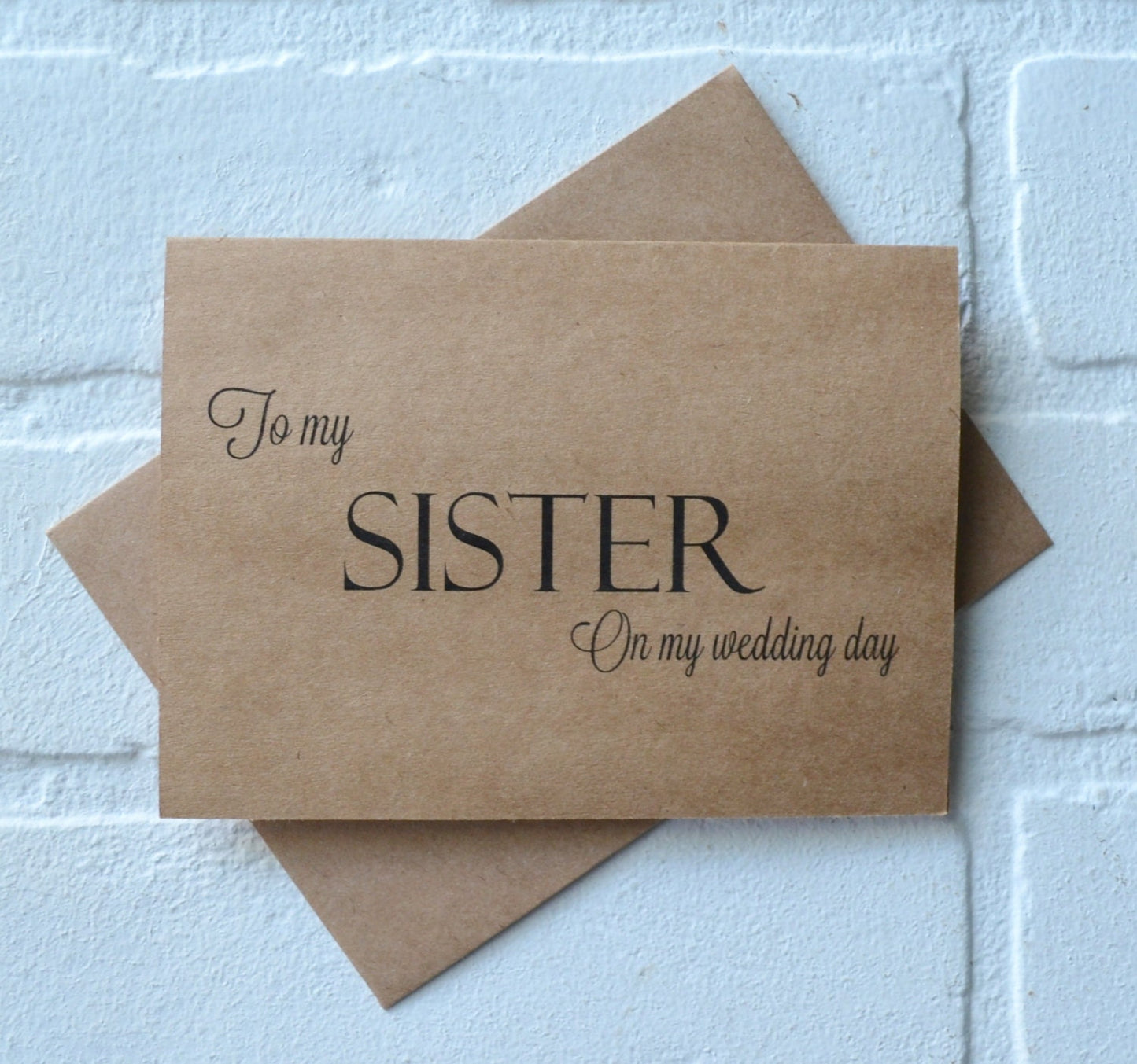 To my SISTER on my wedding day card | thank you sister card | sibling wedding card | on my wedding day sister card | sisters card | brother