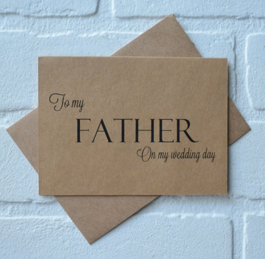 To MY FATHER wedding day card | thank you | to my parents | on my wedding day | dad | daddy | father of the bride | wedding gift | mother