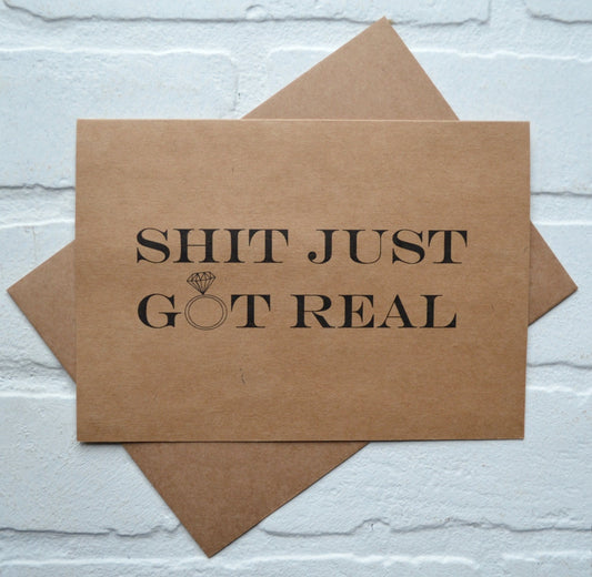 Shit Just Got Real bridesmaid proposal cards | wedding party invite