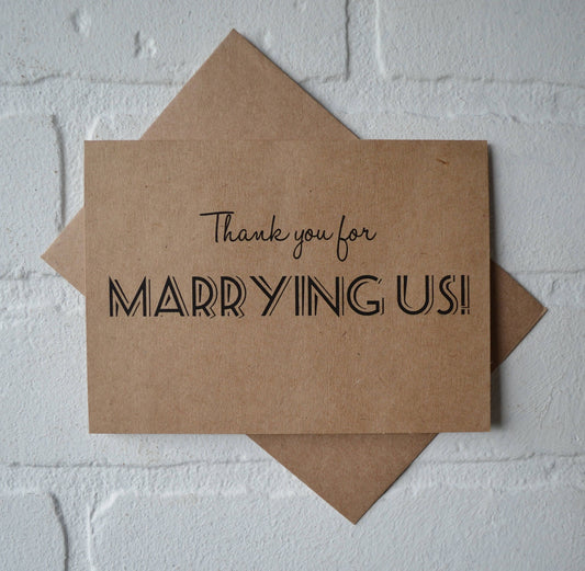 Thank you for marrying us | wedding thank you card