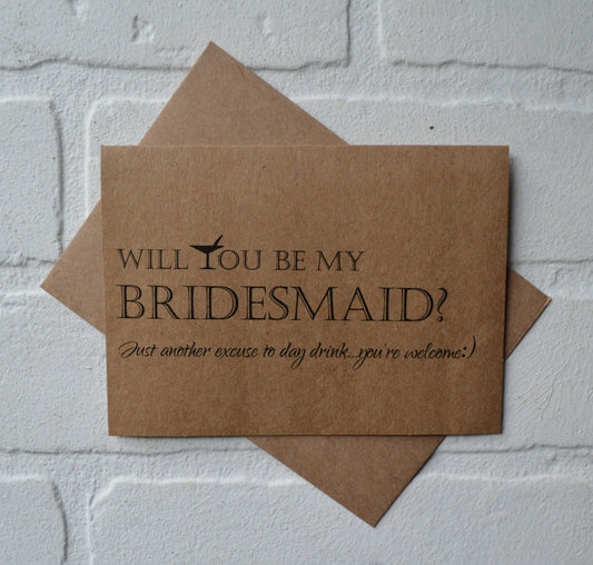 Excuse to DAY DRINK | bridesmaid proposal cards | wedding party invite