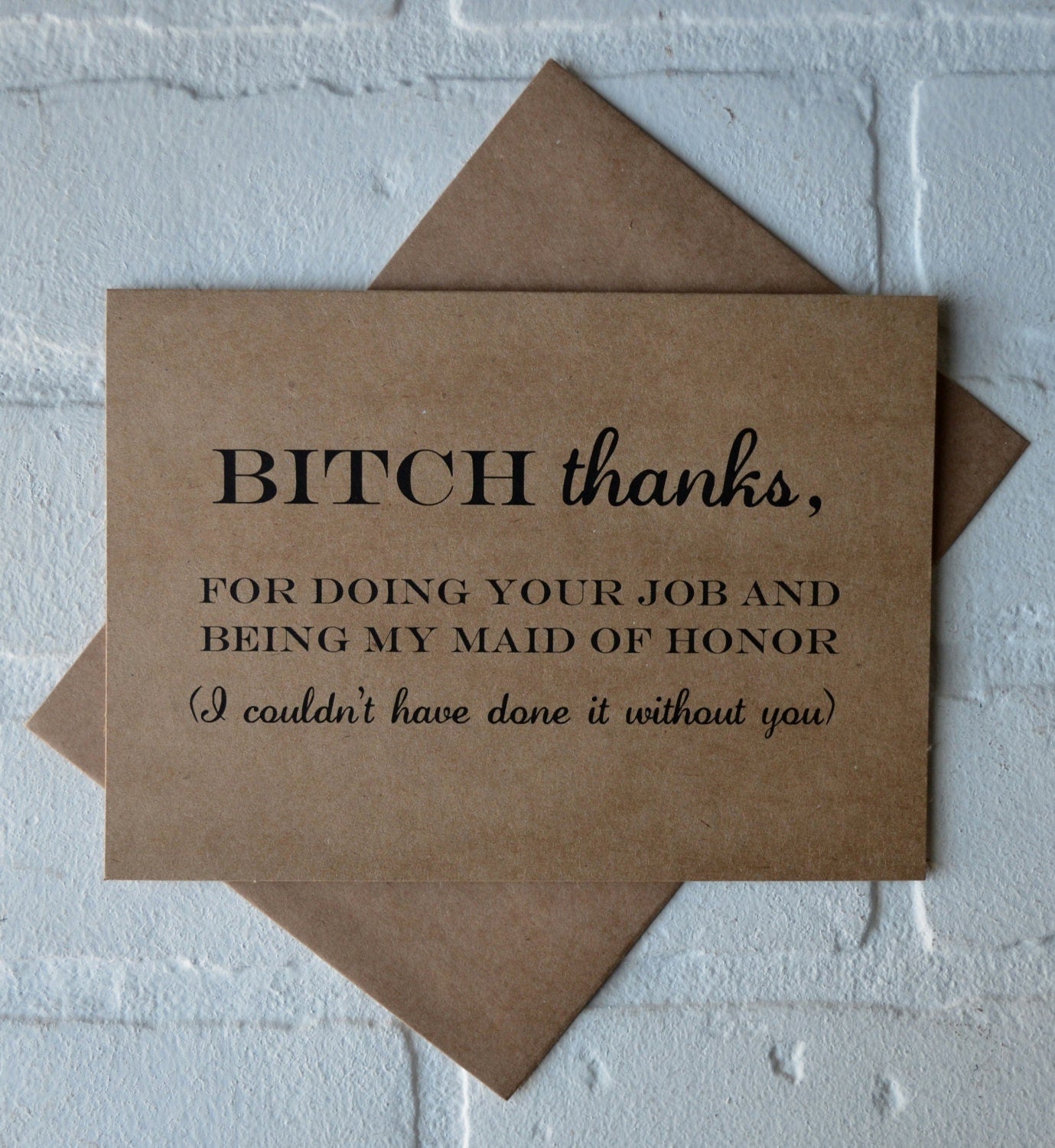 Bitch thanks for doing your job | wedding thank you card