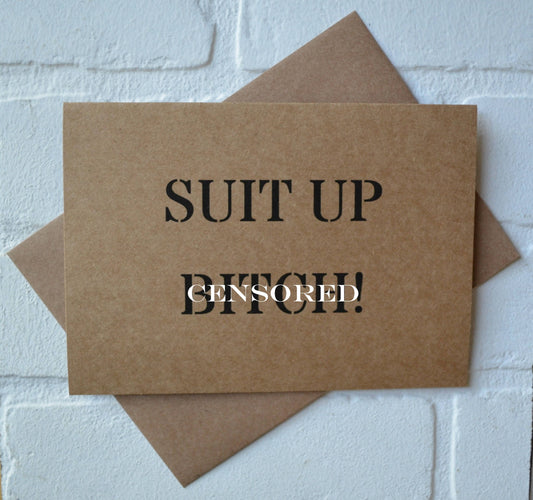 Suit up bitch | Officiant Proposal Card | Wedding Party Invite