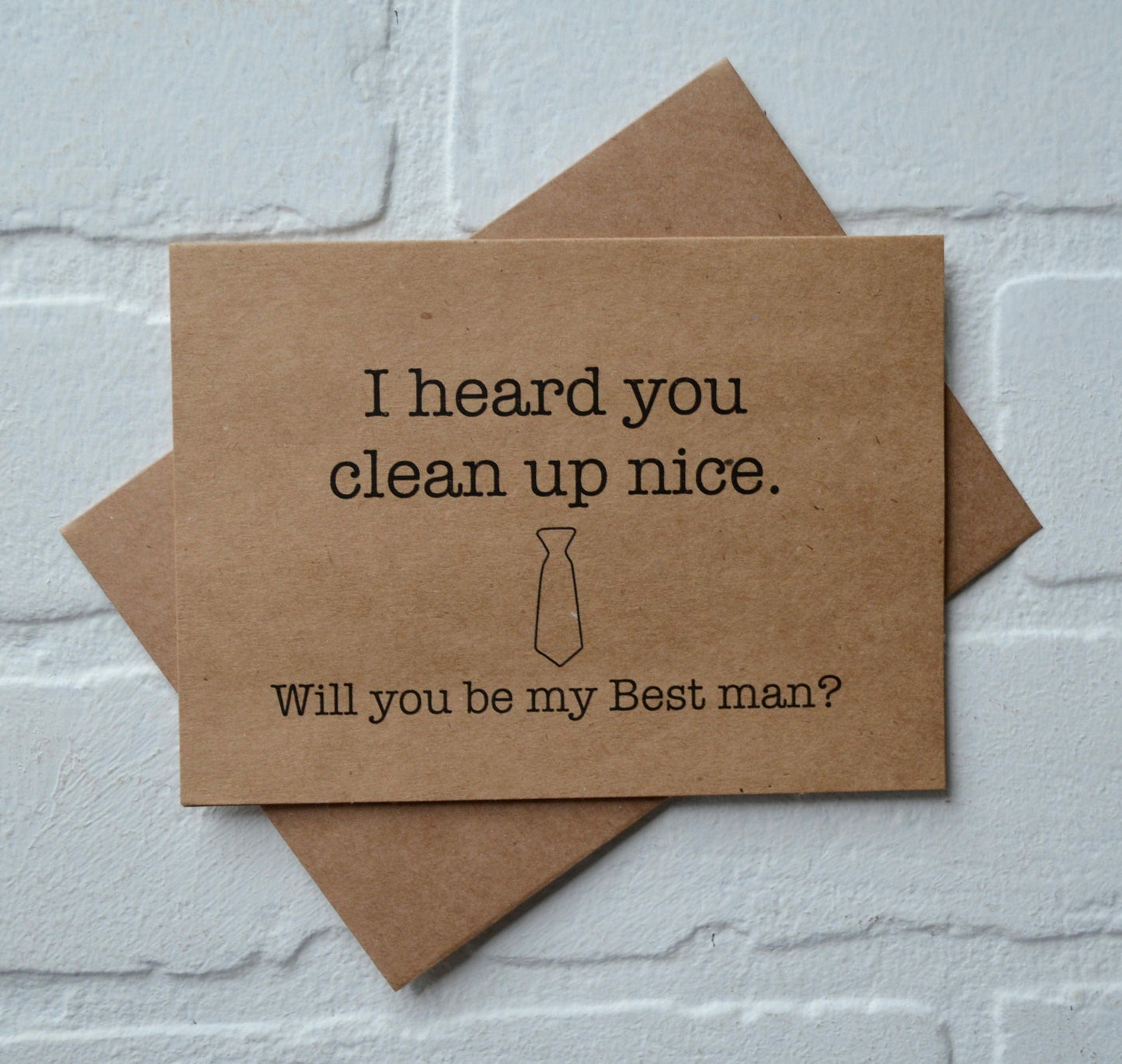 I heard you CLEAN up nice groomsmen proposal cards | wedding party invite