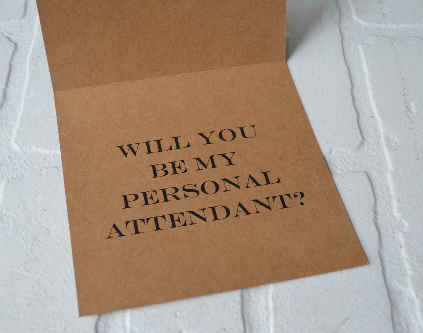 PERSONAL ATTENDANT card someone to handle my shit bridesmaid funny bridesmaid cards personal attendant funny bridal proposal card kraft card