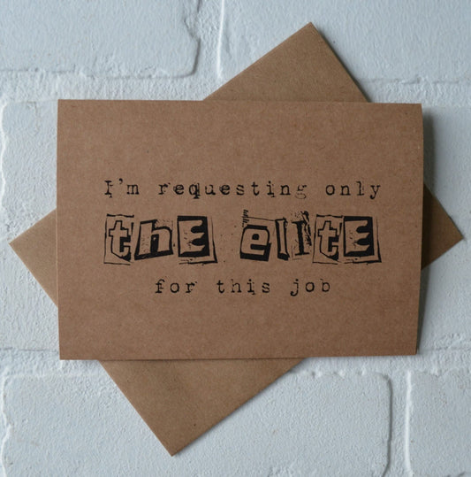 ONLY THE ELITE | groomsmen proposal cards | wedding party invite