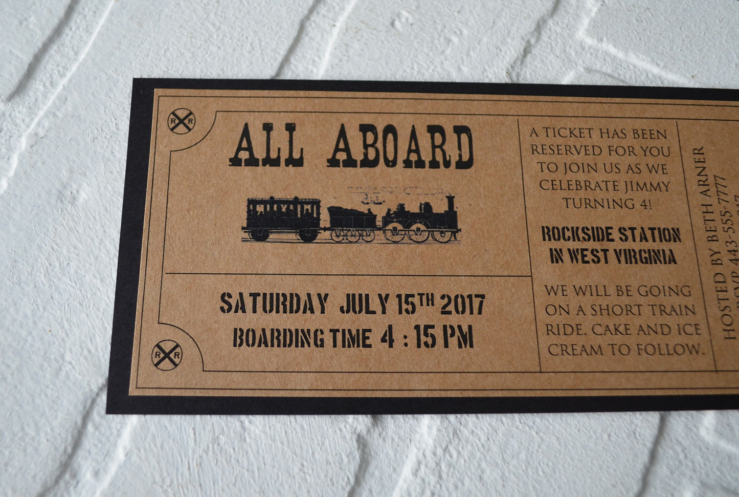 Train Birthday Party invitations railroad ticket invitations train ticket invites Boy/Girl ticket invitations railroad choo choo birthday