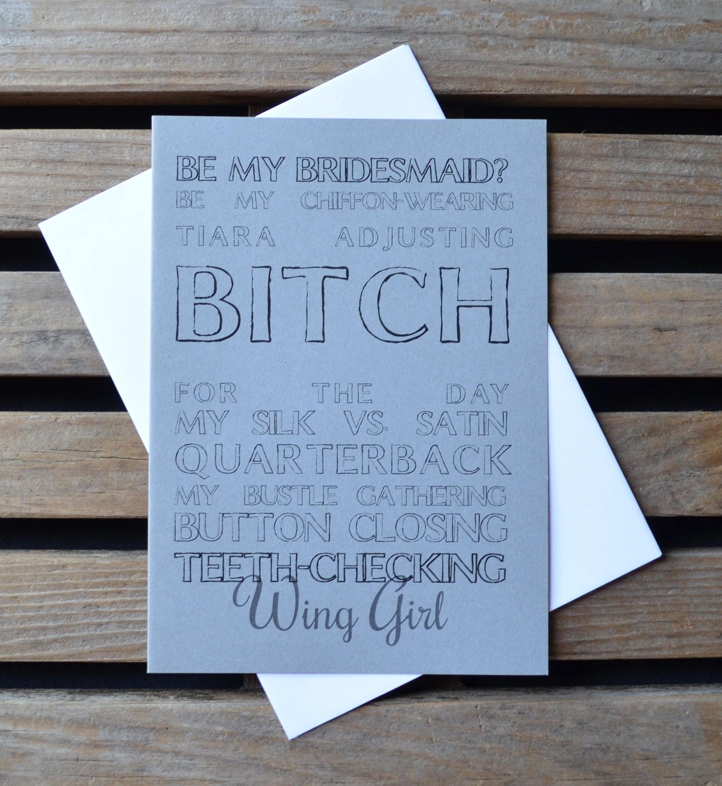 Silk vs Satin bridesmaid proposal cards | wedding party invite