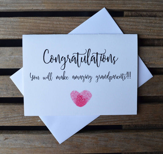 Congratulations you will make amazing grandparents | new baby card | expecting grandparents | congrats