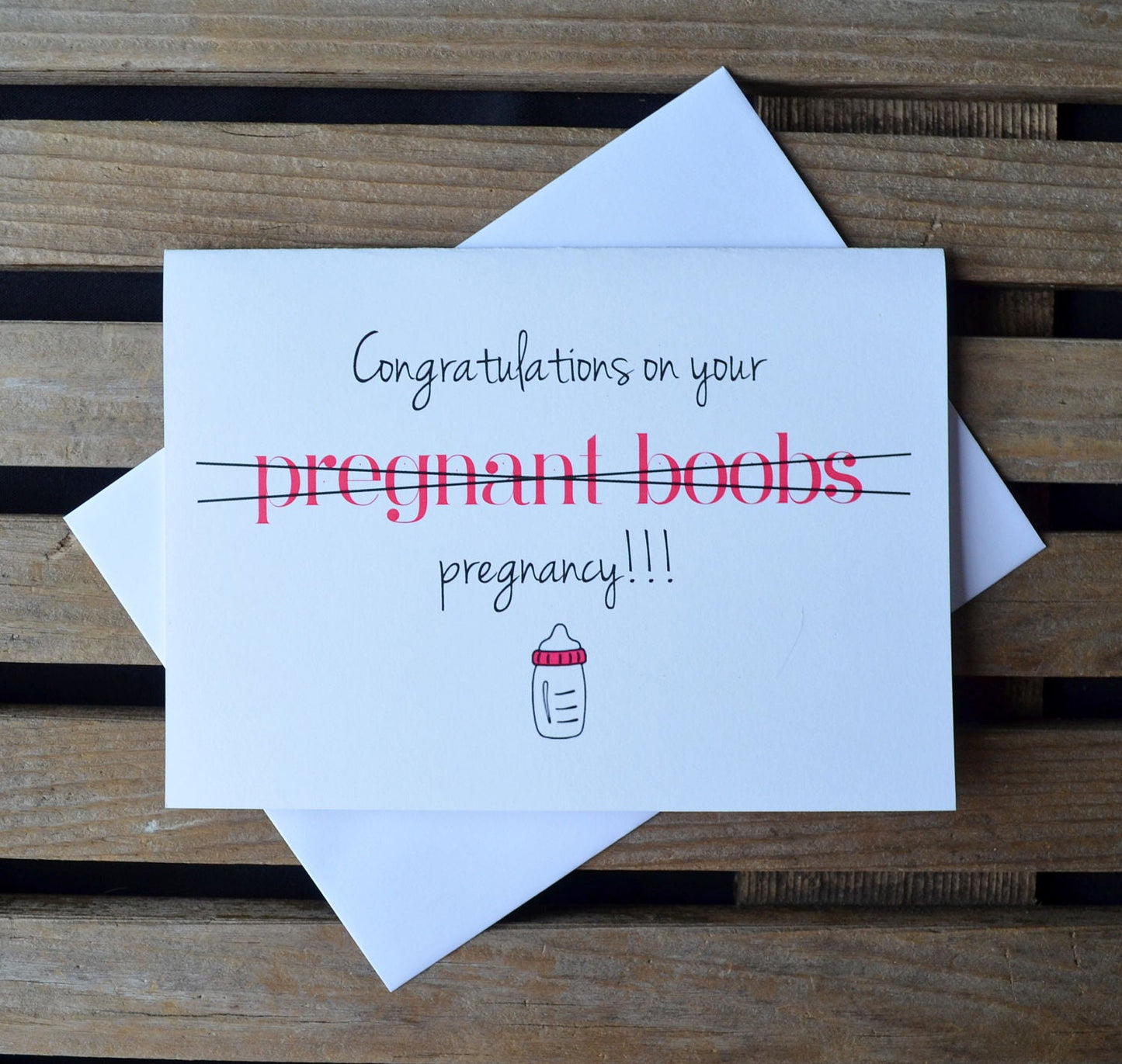 Congratulations on your pregnant boobs (pregnancy) | new baby cards | expecting parents | congrats