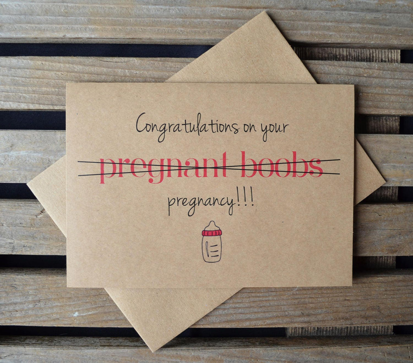 Congratulations on your pregnant boobs (pregnancy) | new baby cards | expecting parents | congrats