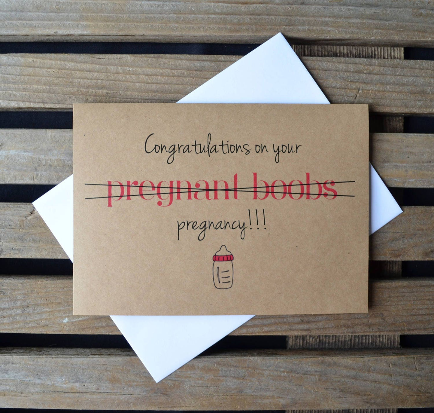 Congratulations on your pregnant boobs (pregnancy) | new baby cards | expecting parents | congrats