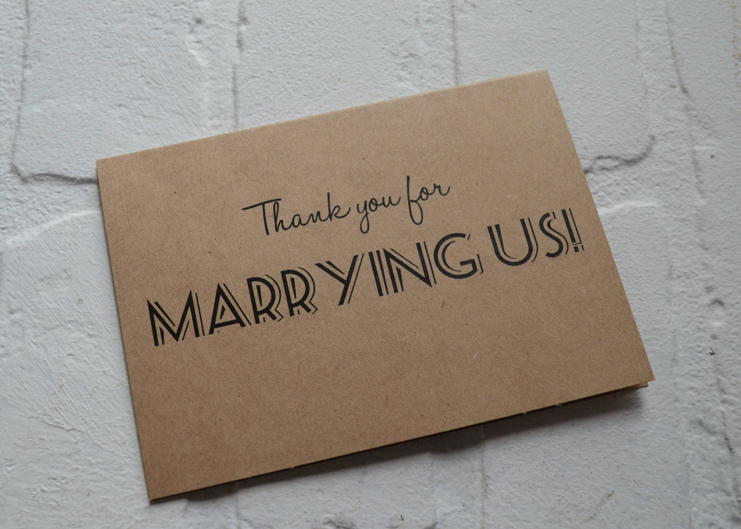 Thank you for marrying us | wedding thank you card