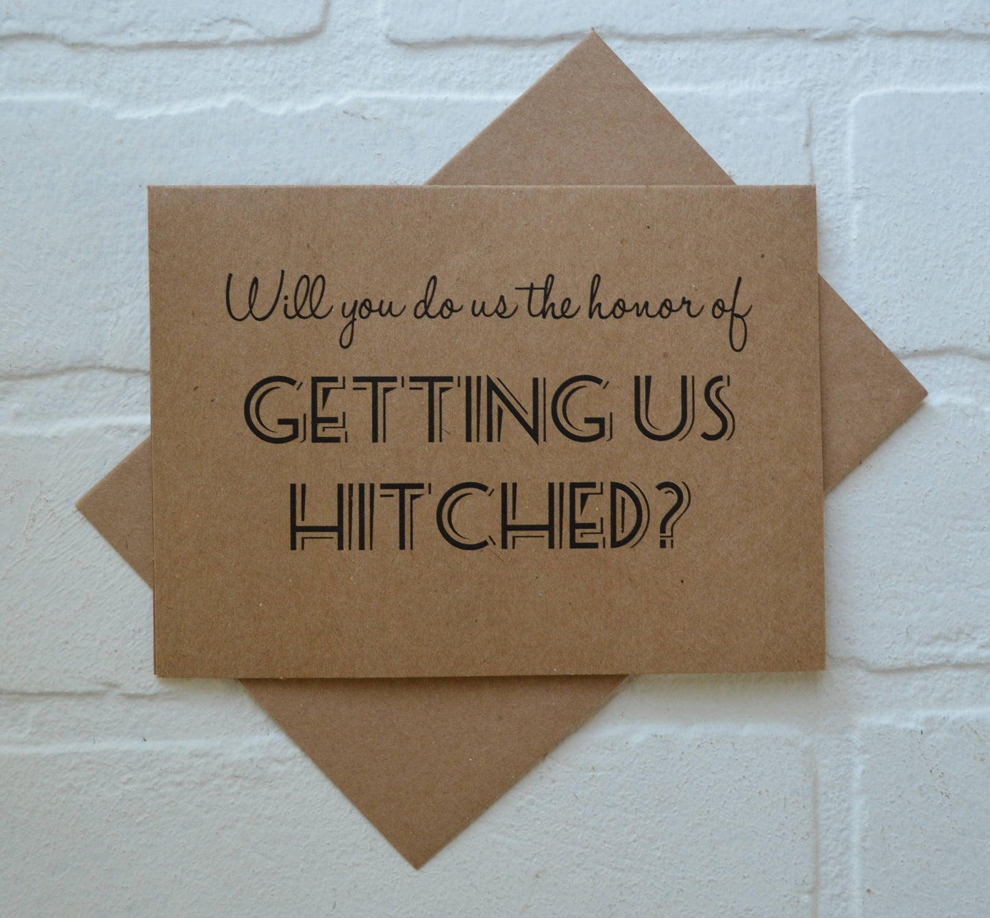 Will you do us the honor of getting us hitched | Officiant Proposal Card | Wedding Party Invite