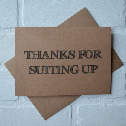 THANKS for SUITING UP thank you card | groomsman card | best man card | wedding thank you card | wedding party thank you cards | usher thank